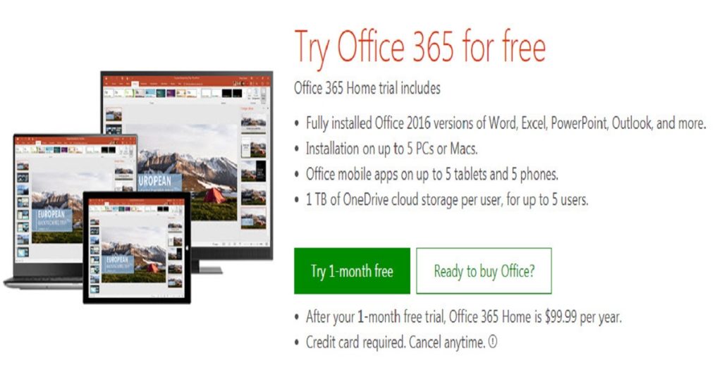 An Image of Free Trial Microsoft Office 365